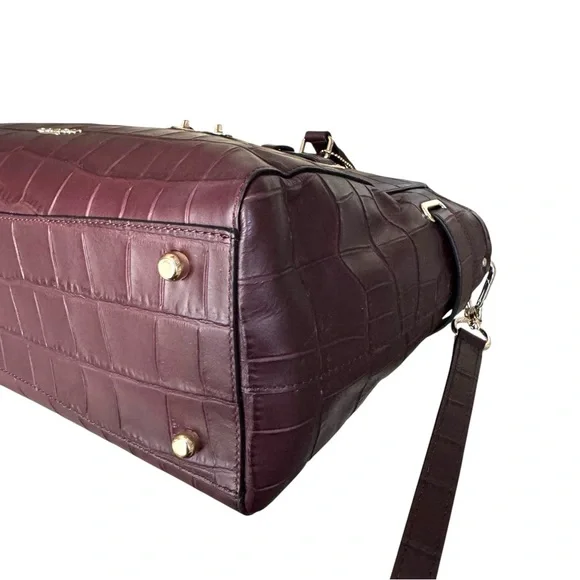 Coach Blake Carryall Satchel Shoulder Bag Burgundy Leather - Picture 14 of 17